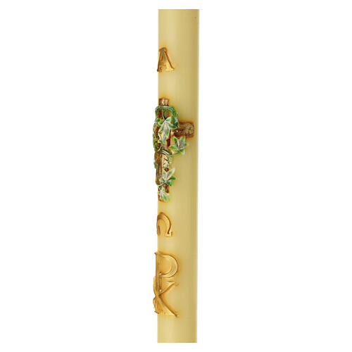 Paschal candle with climbing ivy on cross, 47x3 in 4