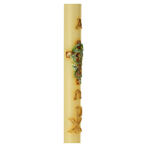 Paschal candle with climbing ivy on cross, 120x8 cm 5