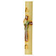 Paschal candle in refined paraffin with embossed cross and white rose, 3x47 in s4