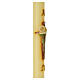 Paschal candle with relief cross and white rose 8x120cm s5