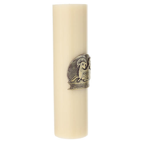 Bougie d'autel cire d'abeille agneau sur livre 300x80 mm 4