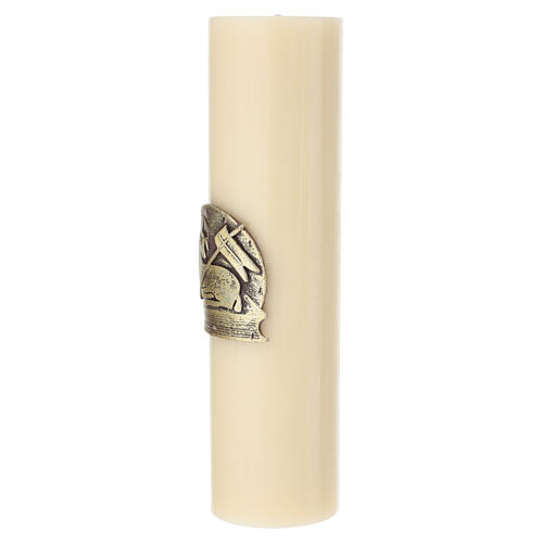 Świeca na ołtarz z wosku pszczelego, baranek, 300×80 mm 3