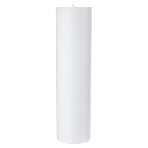 Candela da altare cera bianca 300x80 mm colomba con sole 6