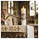 Candela da altare cera bianca 300x80 mm colomba con sole s2