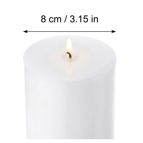 Świeca ołtarzowa z białego wosku, 300x80 mm, gołębica i słońce 5