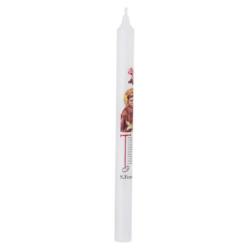 Candela ricordo San Francesco d'Assisi 27 cm 3