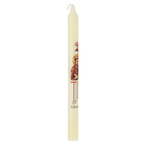 Candelina San Francesco Assisi in cera d'api 27 cm 4