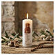 Candela San Francesco ricordo 13x5 cm cera bianca s2