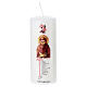 Candelotto San Francesco 15x6 cm bianco con preghiera s1