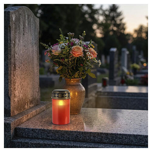Solar votive cemetery LED candle, 5 in, flickering electronic candle 2