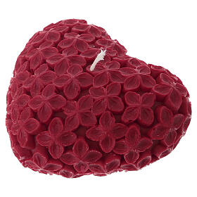Vela corazón floral roja 3x10 cm Cerería Di Giorgio
