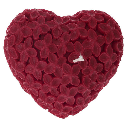 Vela corazón floral roja 3x10 cm Cerería Di Giorgio 4