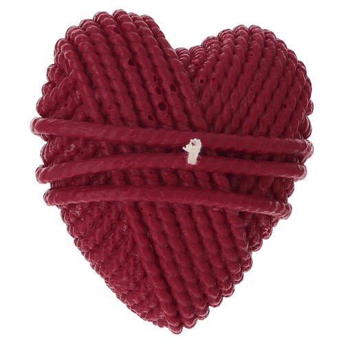 Red wool-effect heart candle, 3x0.8 in 4