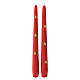 Vela cónica SET 2 PIEZAS roja con estrellitas doradas 25x2,2 cm Di Giorgio s3