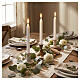 Set of 8 white Doric fluted candles, 10 in, with tray s2