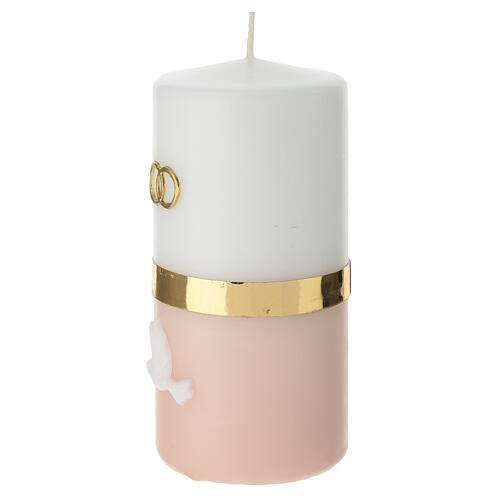 Wedding candle, rings and dove, 6x3 in 3