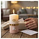 Cierge mariage alliances et colombe 15x7 cm s2