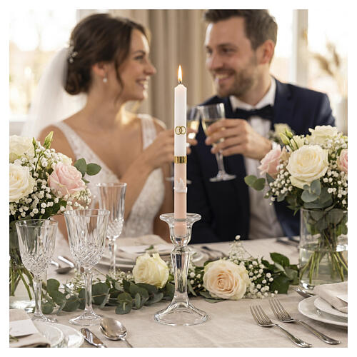 Candela fedi e colomba matrimonio 20x2 cm Cereria Di Giorgio 2