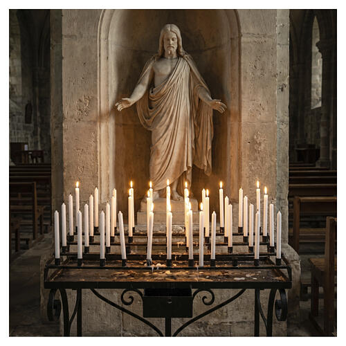 White votive candle, 9x0.6 in, BOX of 243, 10kg 2
