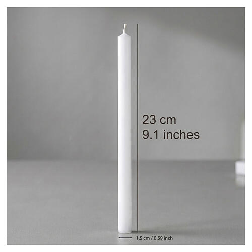 White votive candle, 9x0.6 in, BOX of 243, 10kg 3