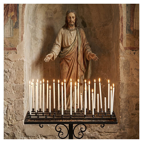 Votive candle in white wax, 15x0.6 in, SET of 156, 10 kg 2