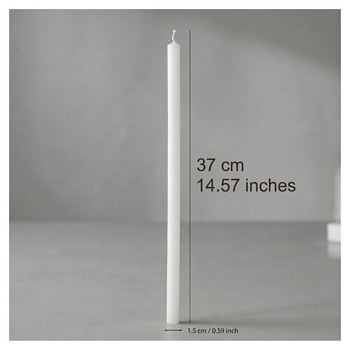 Votive candle in white wax, 15x0.6 in, SET of 156, 10 kg 3