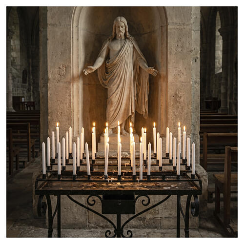 Votive candle 24x1.5 cm in white wax (316 pcs - 10kg) 2