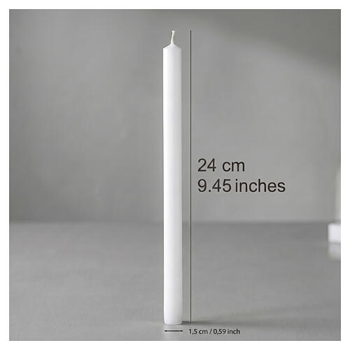 Votive candle 24x1.5 cm in white wax (316 pcs - 10kg) 3