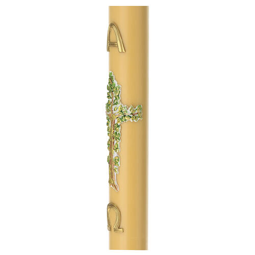 Cero pasquale giallo 120x8 cm albero della vita profumato al miele 4