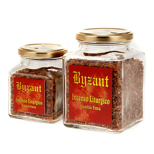 Myrrh incense in glass jar 2