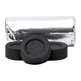 Carvão para incenso grego diâm. 2,7 cm 114 peças 45 min