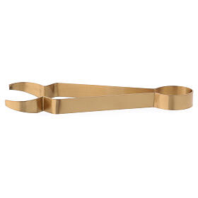 Charcoal tongs in gold plated matte brass 7 in