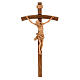 Dark wood curved cross, patinated Christ's body s1