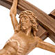 Dark wood curved cross, patinated Christ's body s2