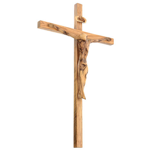 Crucifix, bois d'olivier Terre Sainte 4
