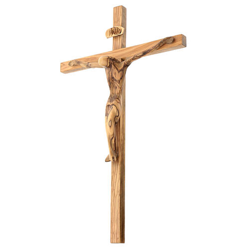 Crucifix, bois d'olivier Terre Sainte 5