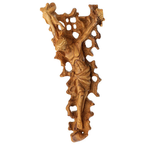 Inlayed olive wood crucifix 1