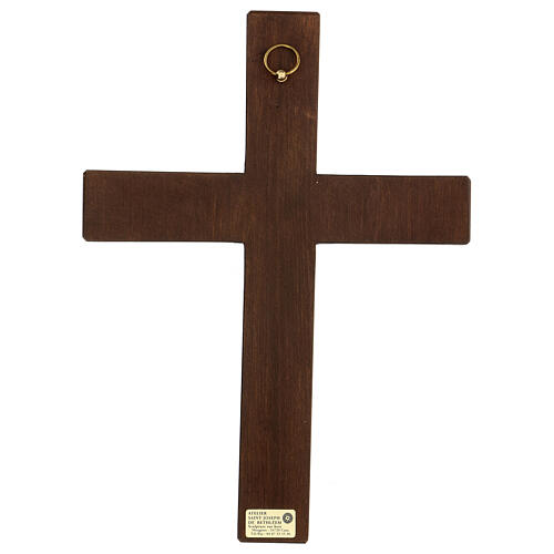 Cristo in croce legno rilievo dipinto 32 cm 4