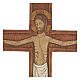 Cristo in croce legno rilievo dipinto 32 cm s6