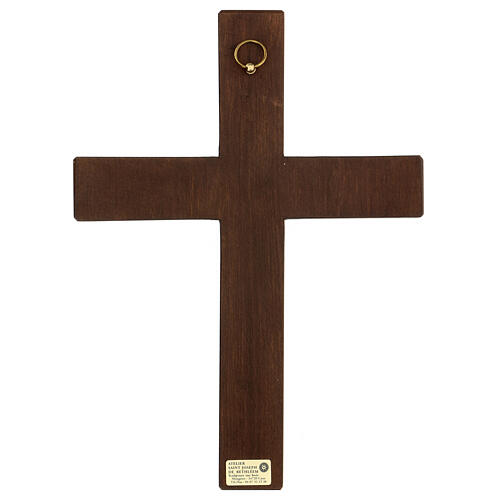 Chrystus na krzyżu drewno relief pomalowany 32 cm 4