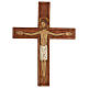 Chrystus na krzyżu drewno relief pomalowany 32 cm s5
