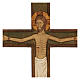 Chrystus na krzyżu drewno relief pomalowany 32 cm s2