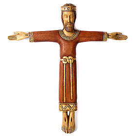 Crucifix, Christ Prêtre et Roi bois