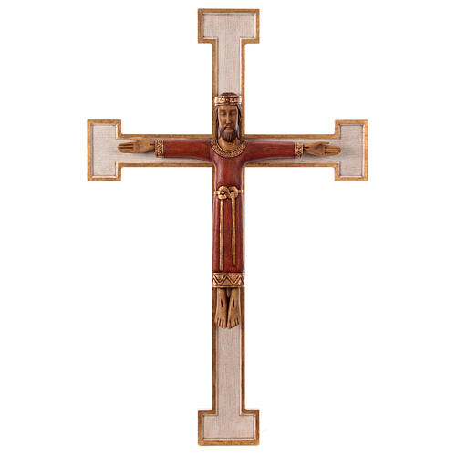 Crucifix, Christ Prêtre en bois, affichage mur 1