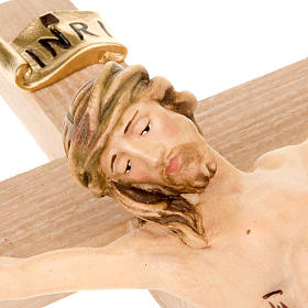 Crucifixo cruz recta túnica branca e ouro