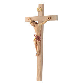 Crucifixo cruz recta túnica vermelha e ouro