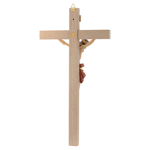 Crucifixo cruz recta túnica vermelha e ouro 4
