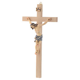 Crucifix Christ with blue vest on streight cross