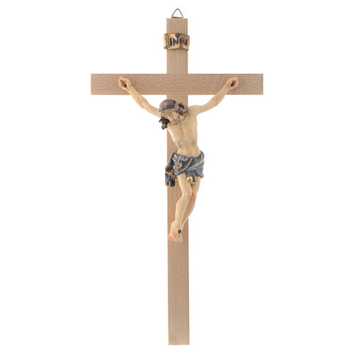 Crucifix croix droite Corps de Christ veste bleue 1