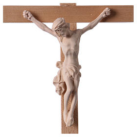 Crucifix croix droite Corps du Christ bois naturel